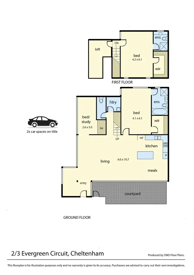 Floorplan of Homely townhouse listing, 2/3 Evergreen Circuit, Cheltenham VIC 3192
