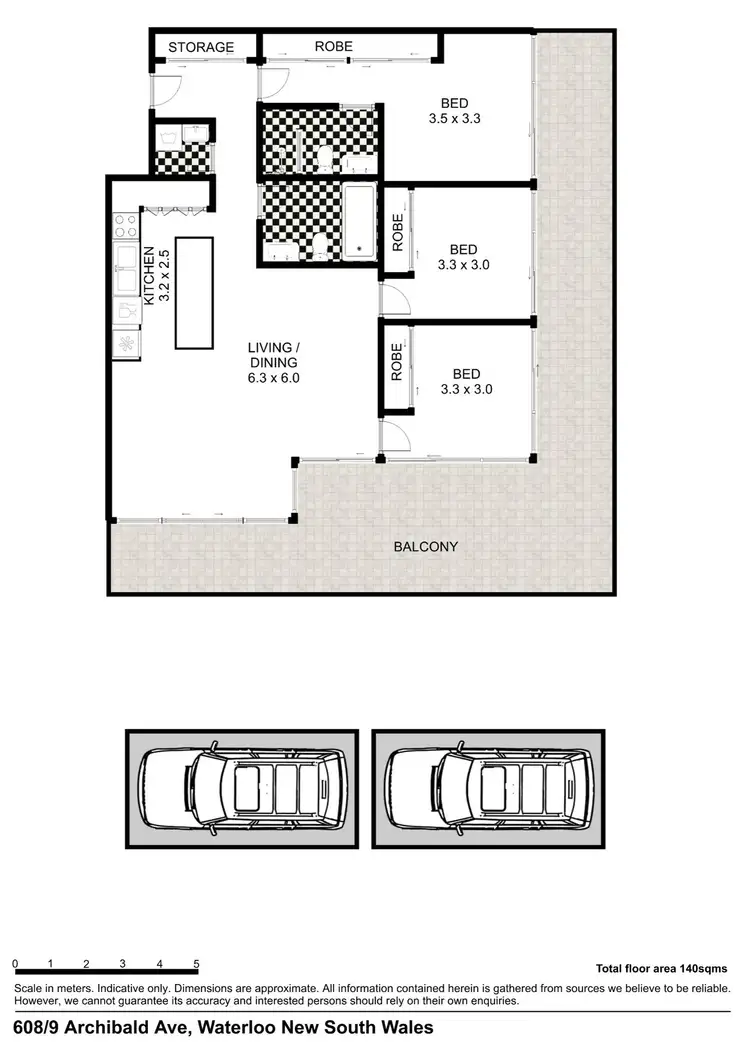 Floorplan of Homely apartment listing, 608/9 Archibald Avenue, Waterloo NSW 2017