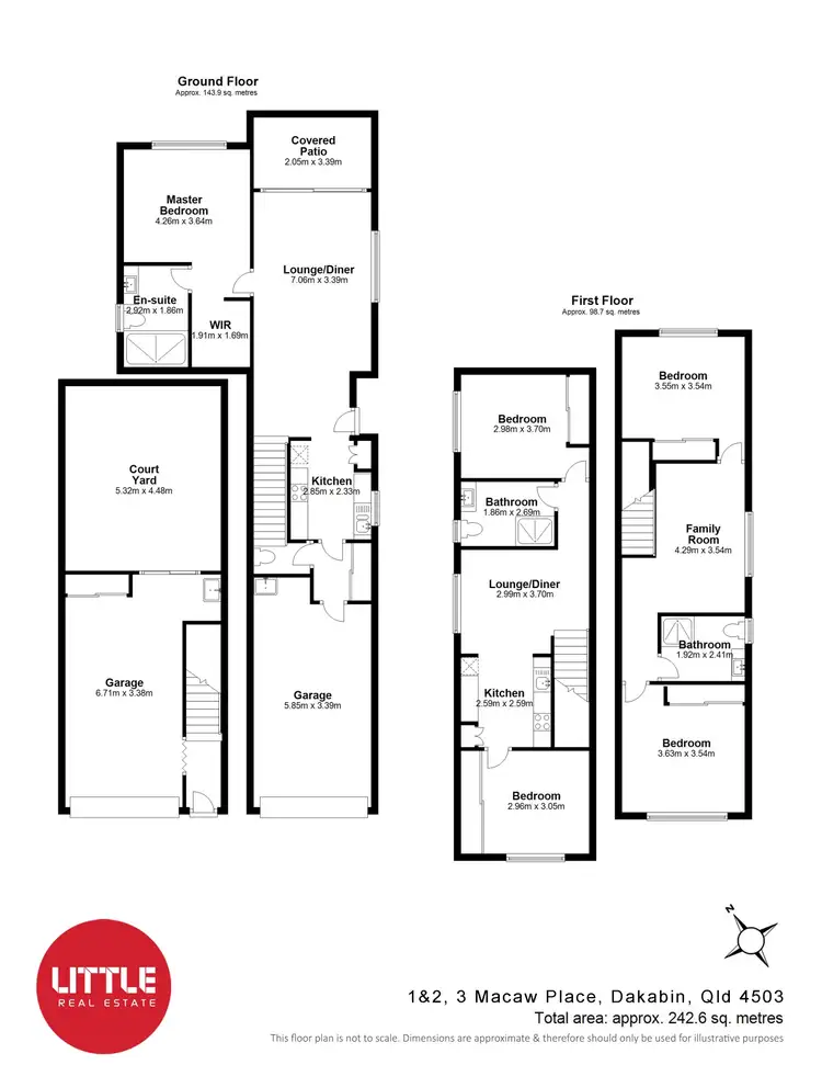 Floorplan of Homely semi-detached listing, 1&2/3 Macaw Place, Dakabin QLD 4503