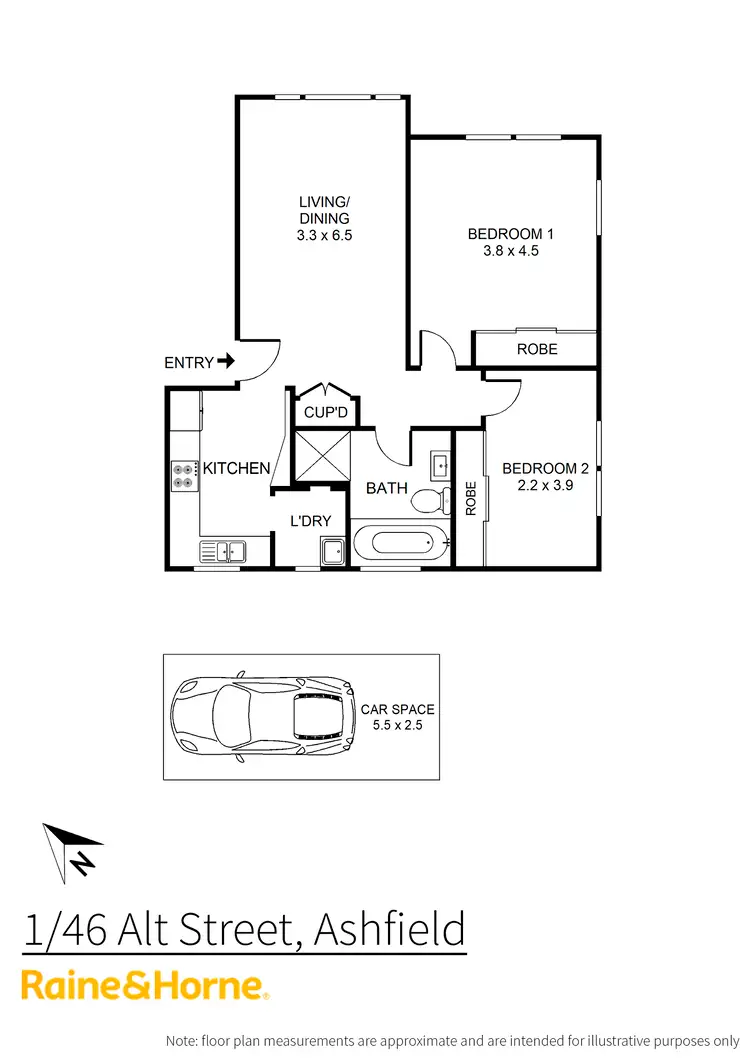 Floorplan of Homely unit listing, 1/46 Alt Street, Ashfield NSW 2131