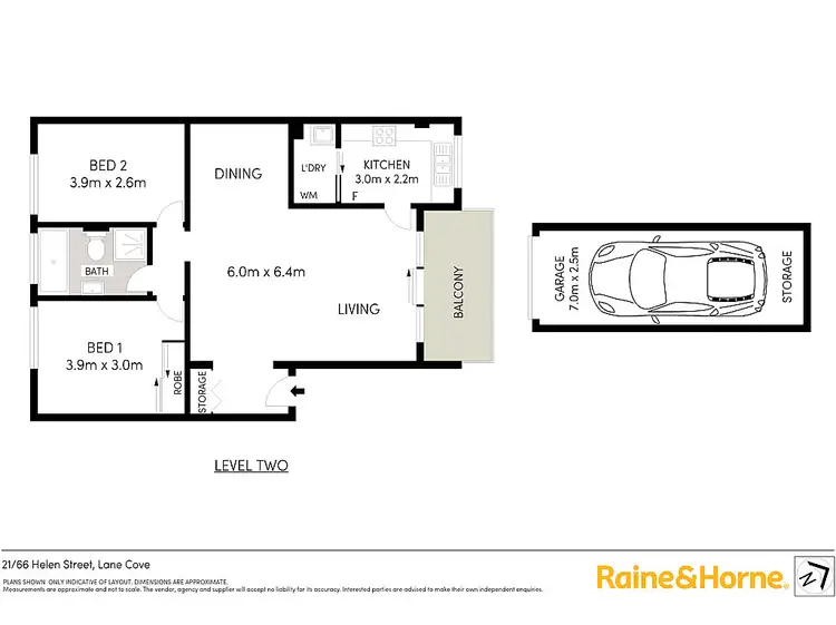 Floorplan of Homely apartment listing, 21/66 Helen Street, Lane Cove NSW 2066