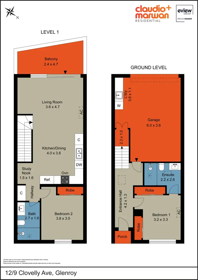 Floorplan of Homely townhouse listing, 12/9 Clovelly Avenue, Glenroy VIC 3046