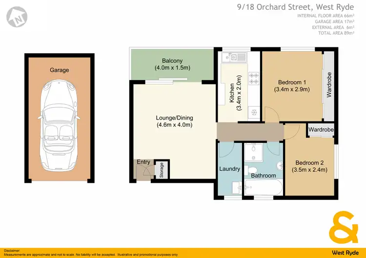 Floorplan of Homely apartment listing, 9/18-20 Orchard St, West Ryde NSW 2114
