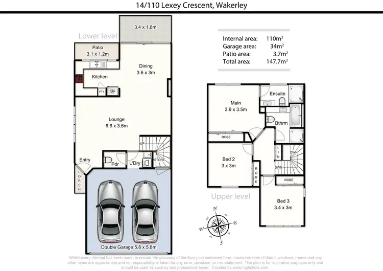 Floorplan of Homely townhouse listing, 14/110 Lexey Crescent, Wakerley QLD 4154