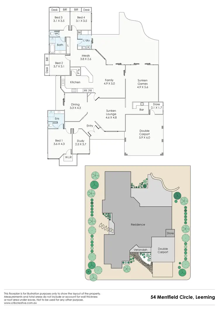Floorplan of Homely house listing, 54 Merrifield Circle, Leeming WA 6149