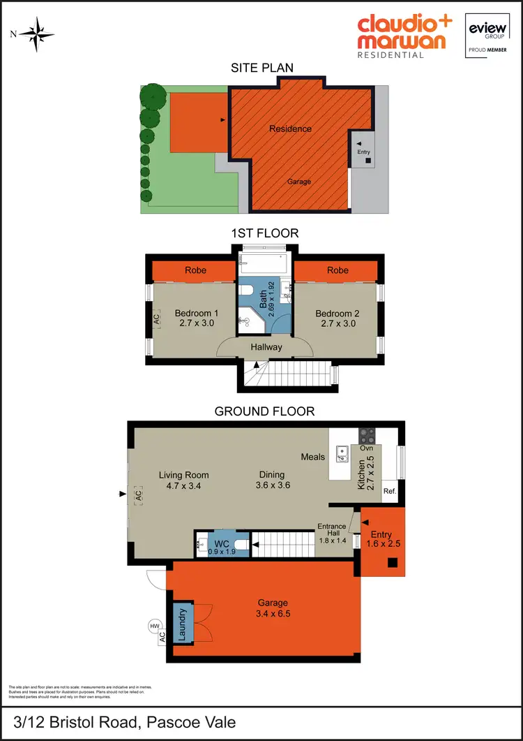 Floorplan of Homely townhouse listing, 3/12 Bristol Road, Pascoe Vale VIC 3044