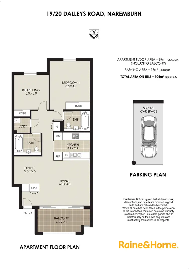 Floorplan of Homely apartment listing, 19/20 Dalleys Road, Naremburn NSW 2065