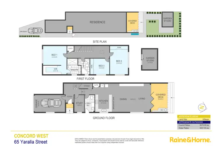 Floorplan of Homely semi-detached listing, 65 Yaralla Street, Concord West NSW 2138