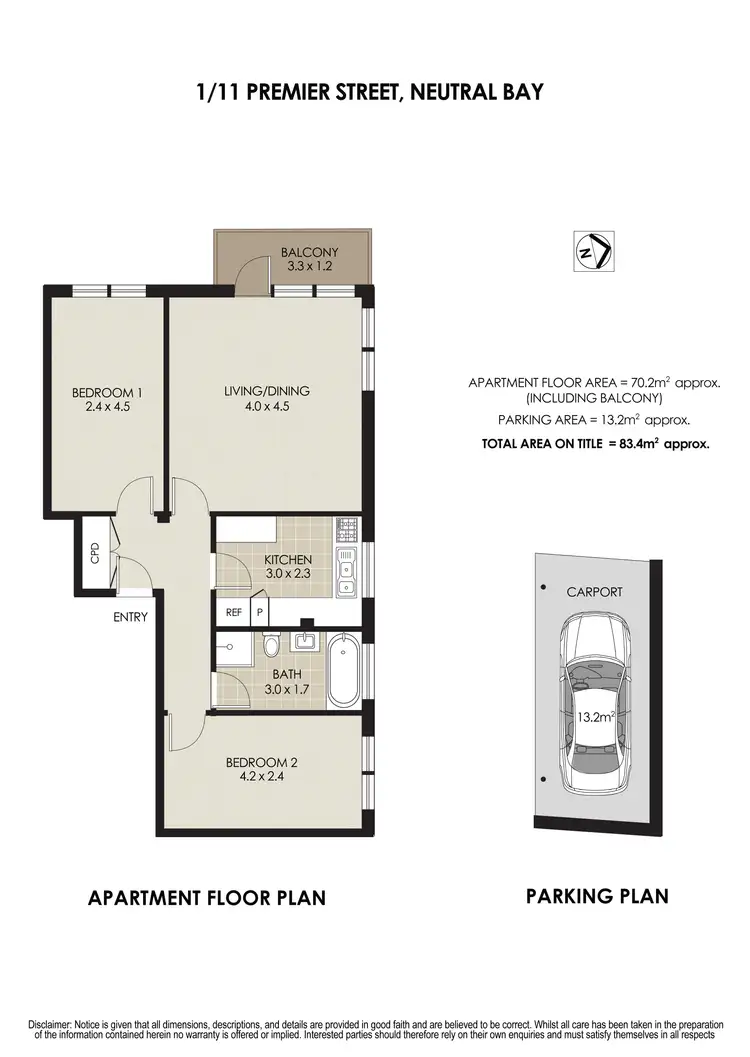 Floorplan of Homely apartment listing, 1/11 Premier Street, Neutral Bay NSW 2089