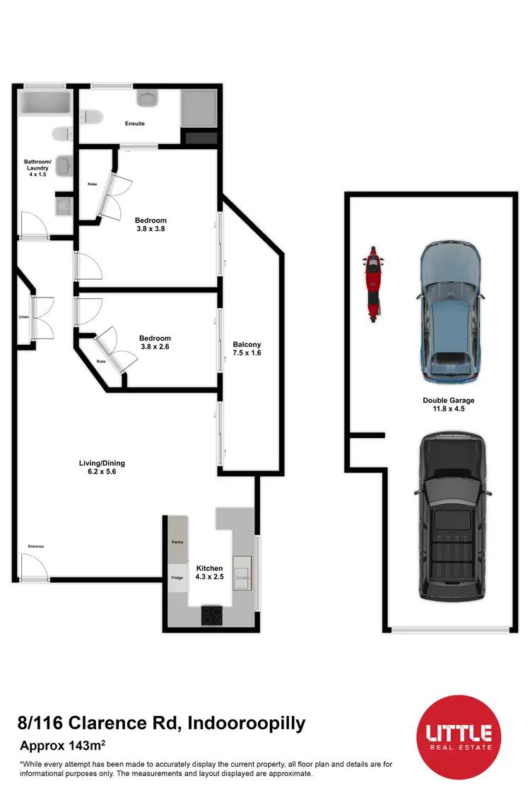 Floorplan of Homely apartment listing, 8/116 Clarence Road, Indooroopilly QLD 4068
