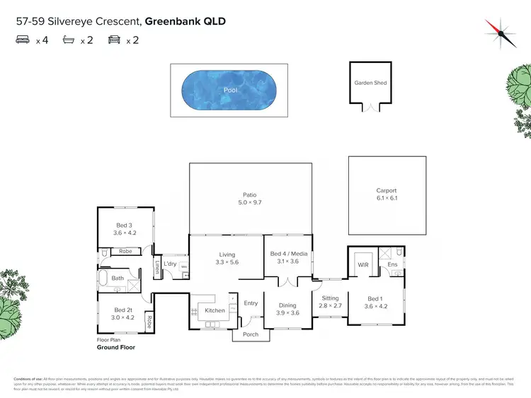 Floorplan of Homely house listing, 57-59 Silvereye Crescent, Greenbank QLD 4124
