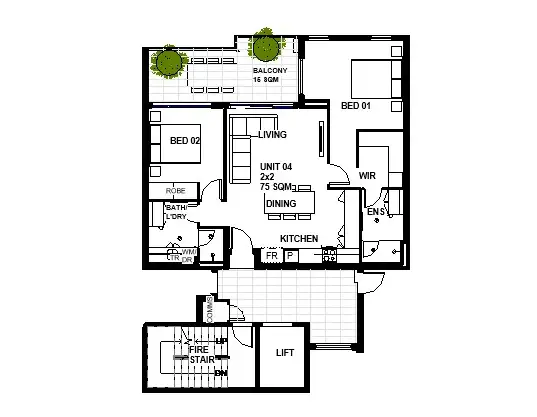 Floorplan of Homely apartment listing, 4/3 Dongara Street, Innaloo WA 6018