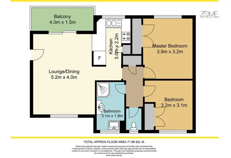 Floorplan of Homely unit listing, 3/76 Brighton Street, Biggera Waters QLD 4216