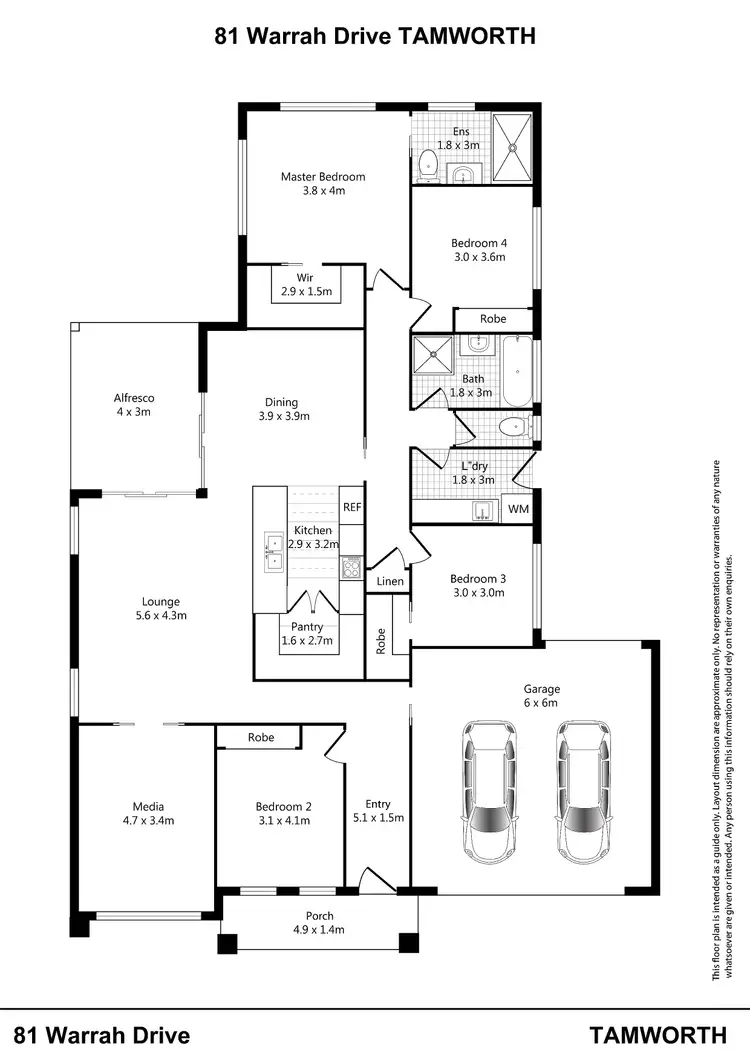 Floorplan of Homely house listing, 81 Warrah Drive, Tamworth NSW 2340