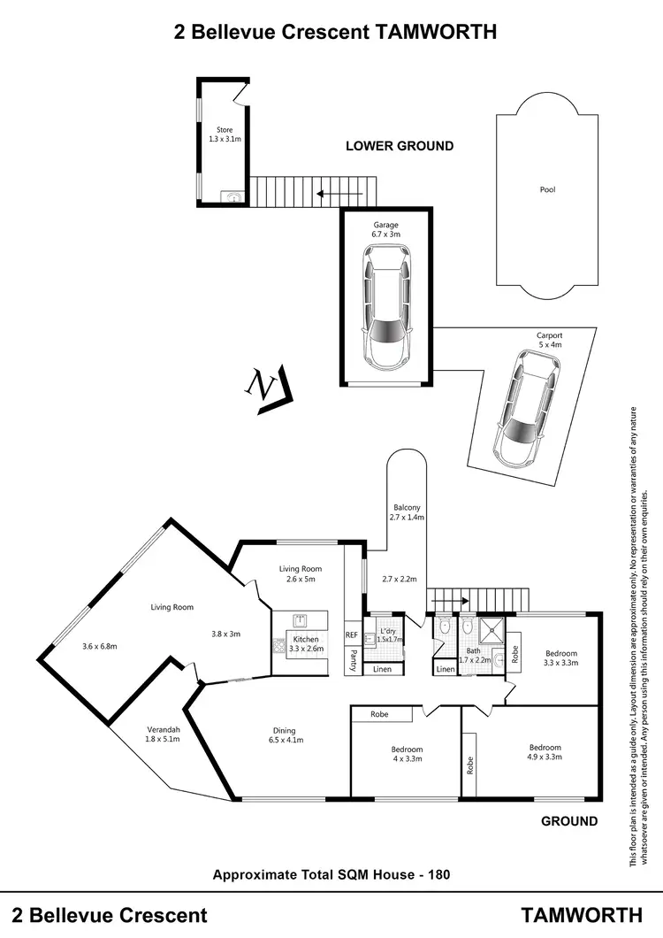 Floorplan of Homely house listing, 2 Bellevue Crescent, Tamworth NSW 2340