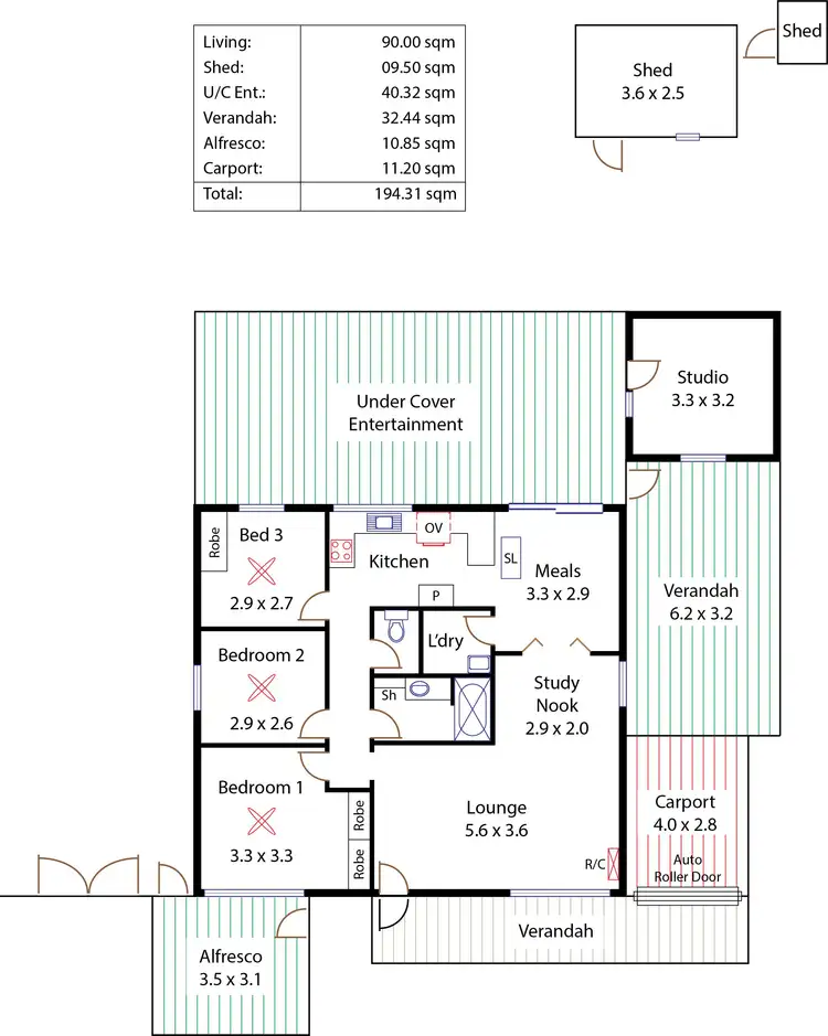 Floorplan of Homely house listing, 32 Kurrajong Street, Surrey Downs SA 5126