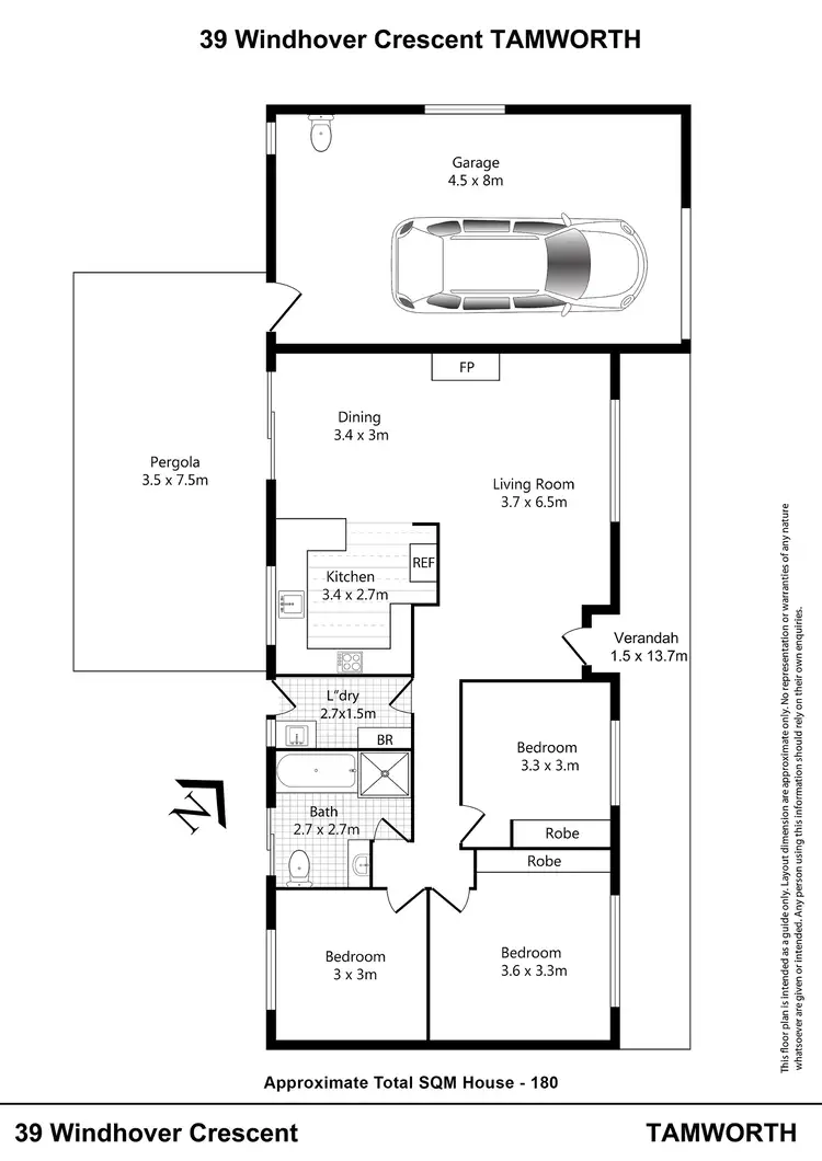 Floorplan of Homely house listing, 39 Windhover Crescent, Calala NSW 2340