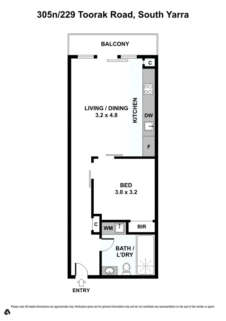 Floorplan of Homely apartment listing, 305N/229 Toorak Road, South Yarra VIC 3141