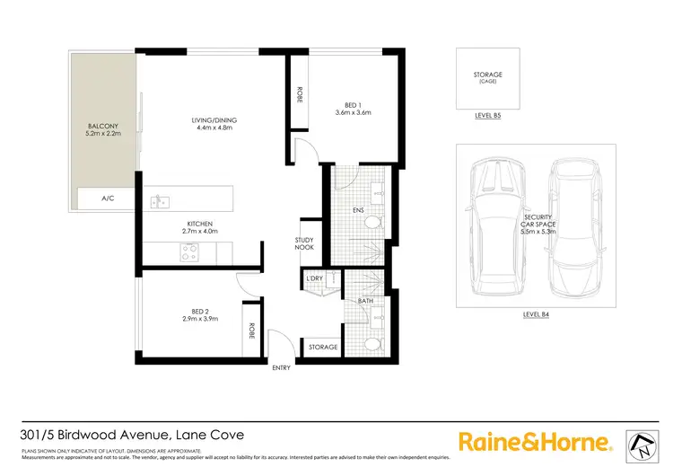 Floorplan of Homely apartment listing, 301/5 Birdwood Avenue, Lane Cove NSW 2066