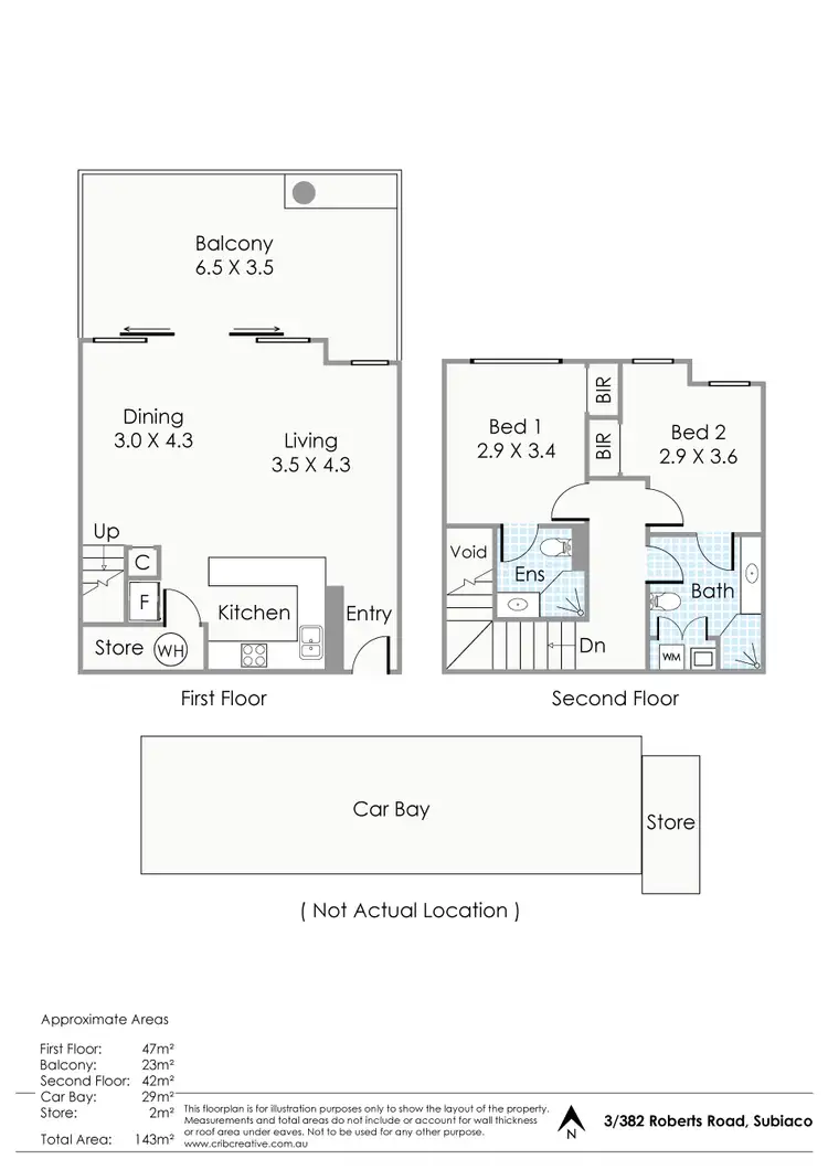 Floorplan of Homely apartment listing, 3/382 Roberts Road, Subiaco WA 6008