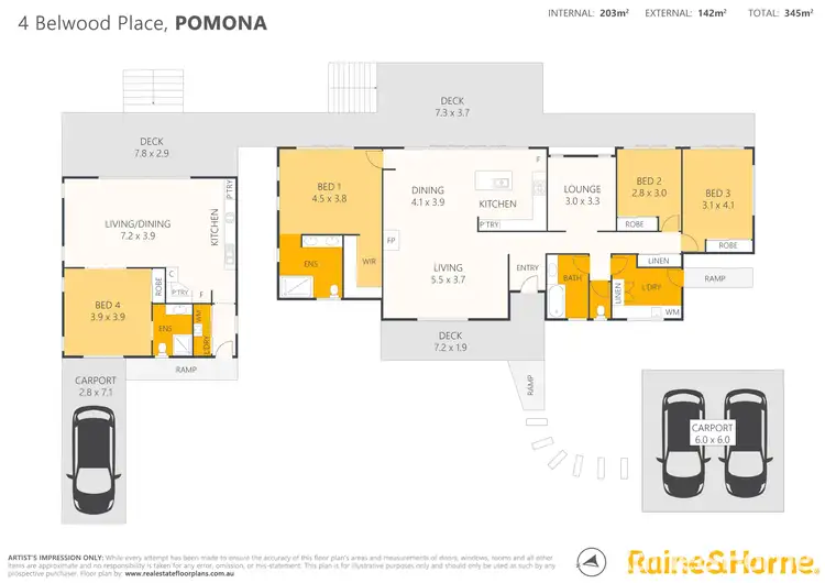 Floorplan of Homely house listing, 4 Belwood Place, Pomona QLD 4568