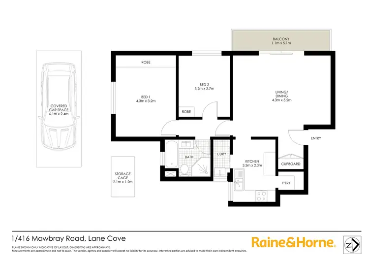 Floorplan of Homely apartment listing, 1/416 Mowbray Road, Lane Cove NSW 2066