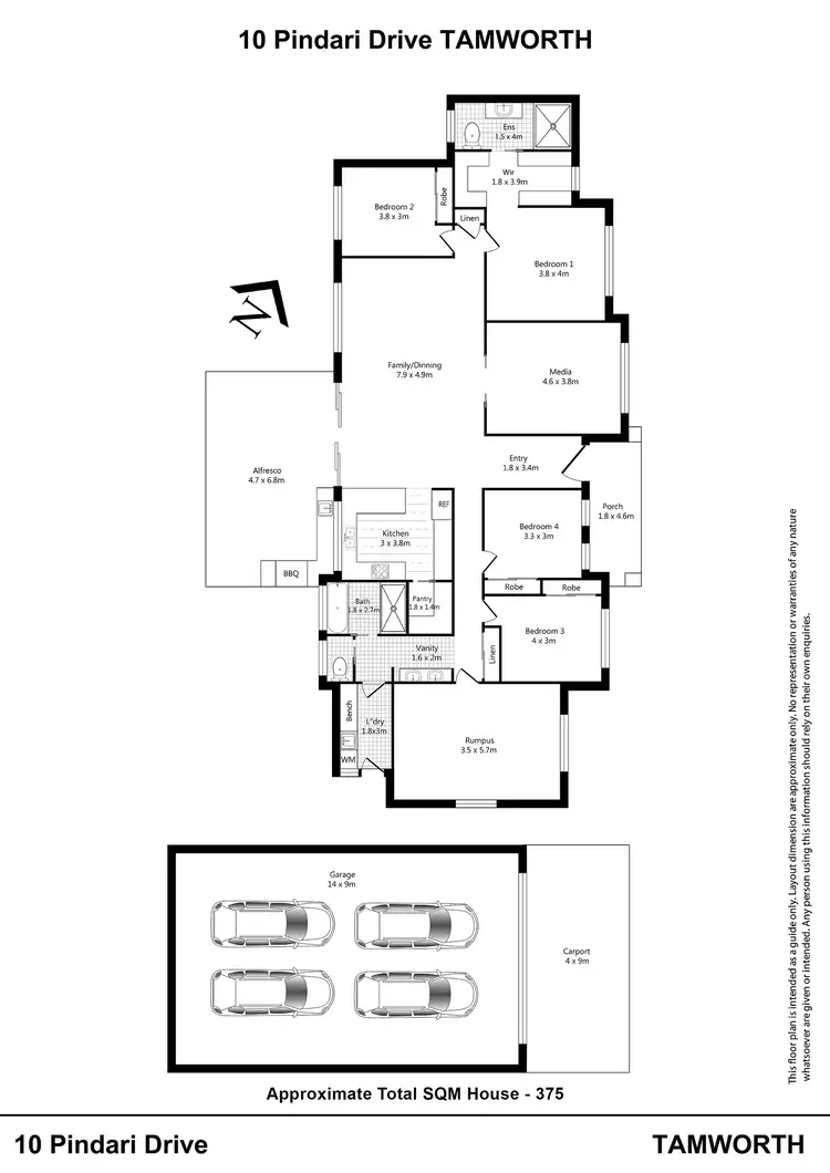 Floorplan of Homely house listing, 10 Pindari Drive, Tamworth NSW 2340