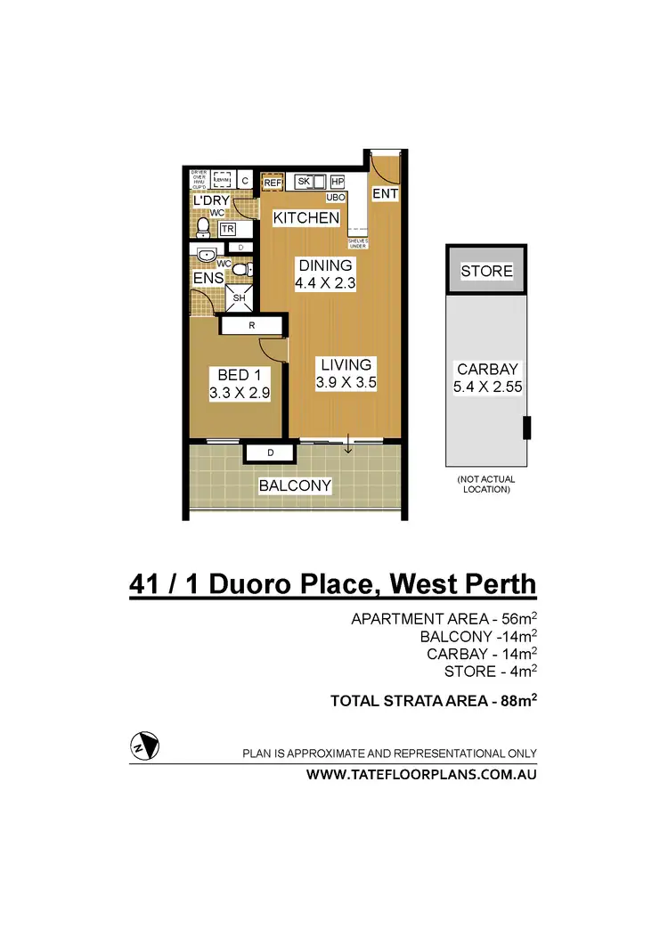 Floorplan of Homely apartment listing, 41/1 Douro Place, West Perth WA 6005
