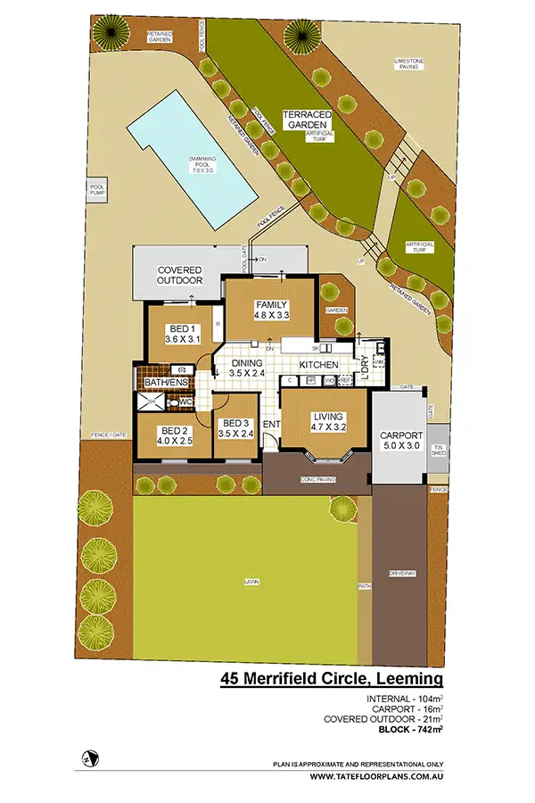 Floorplan of Homely house listing, 45 Merrifield Circle, Leeming WA 6149