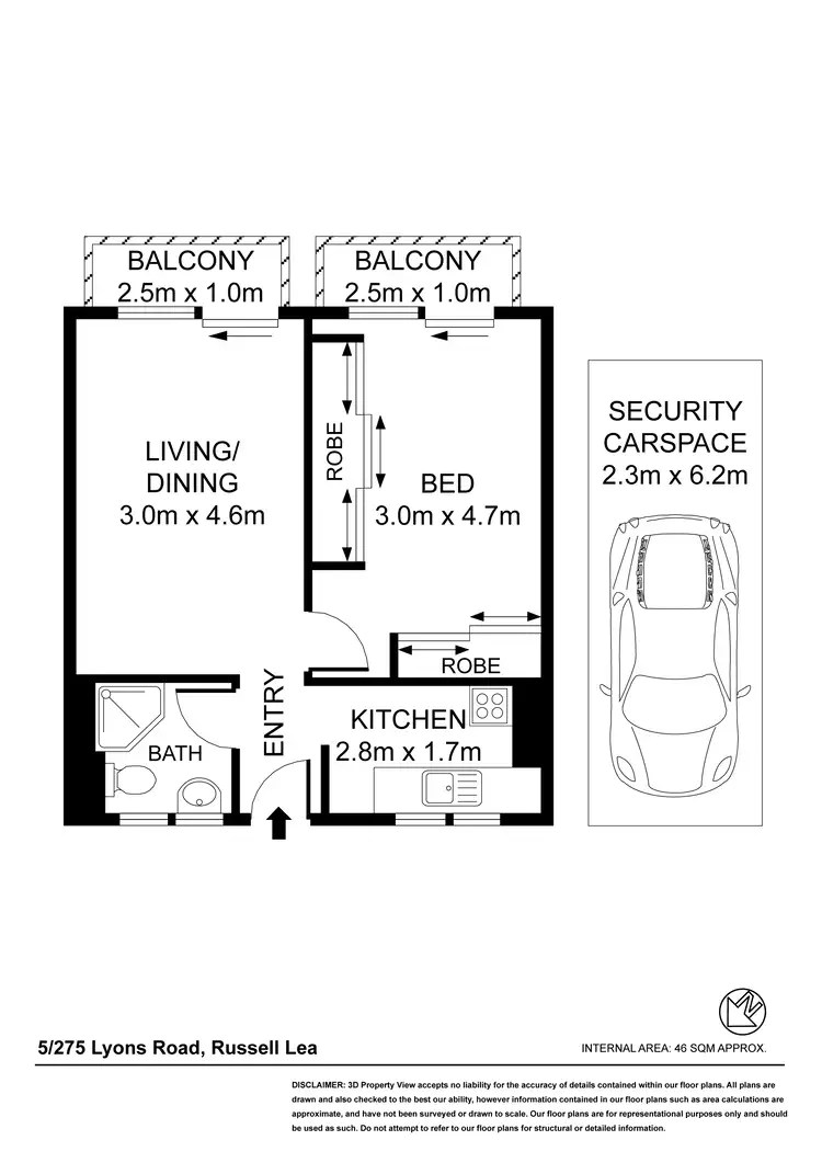 Floorplan of Homely apartment listing, 5/275-283 Lyons Road, Russell Lea NSW 2046