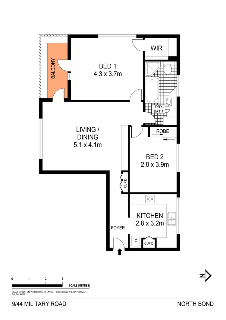 Floorplan of Homely apartment listing, 9/44 Military Road, North Bondi NSW 2026