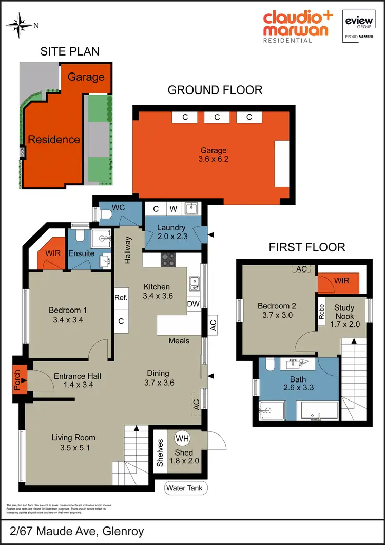 Floorplan of Homely townhouse listing, 2/67 Maude Avenue, Glenroy VIC 3046