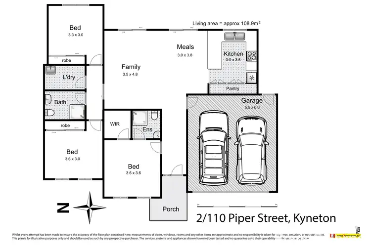 Floorplan of Homely unit listing, 2/110 Piper Street, Kyneton VIC 3444