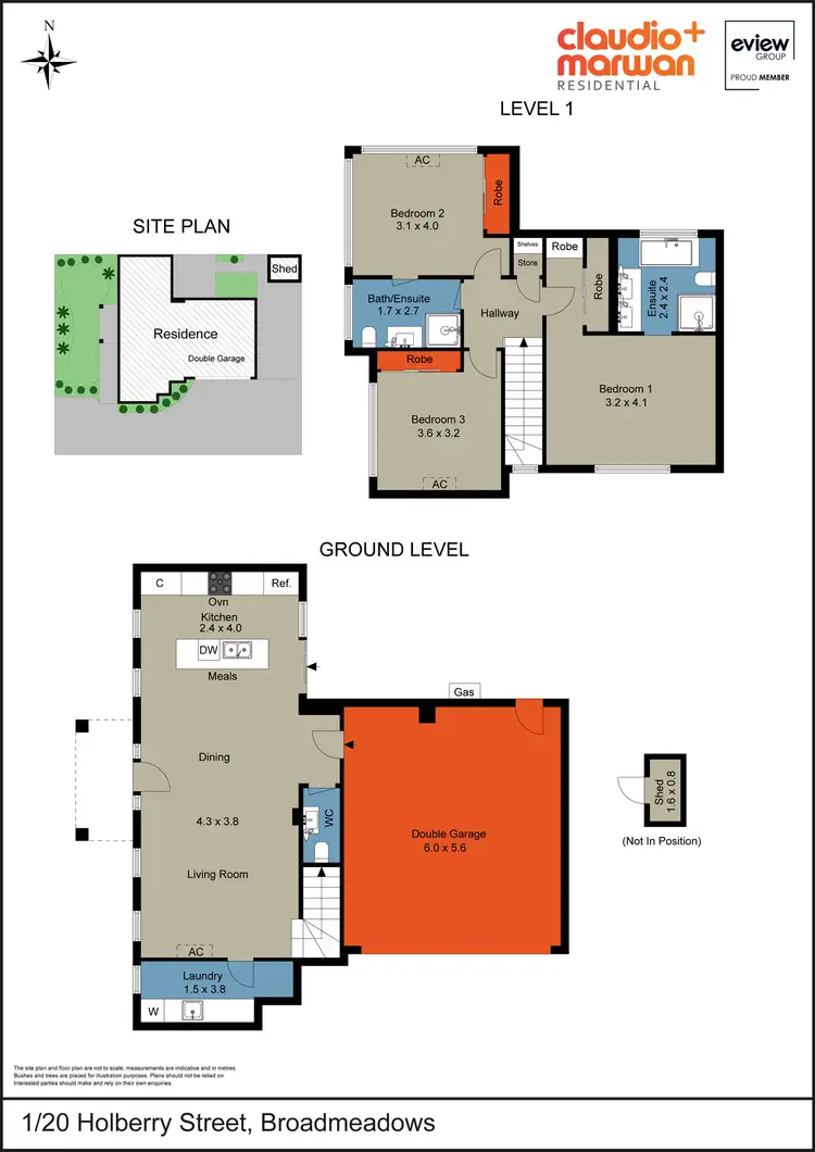 Floorplan of Homely townhouse listing, 1/20 Holberry Street, Broadmeadows VIC 3047