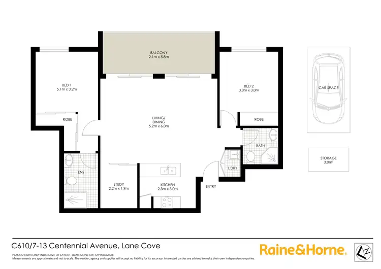 Floorplan of Homely apartment listing, 610C/7-13 Centennial Avenue, Lane Cove NSW 2066