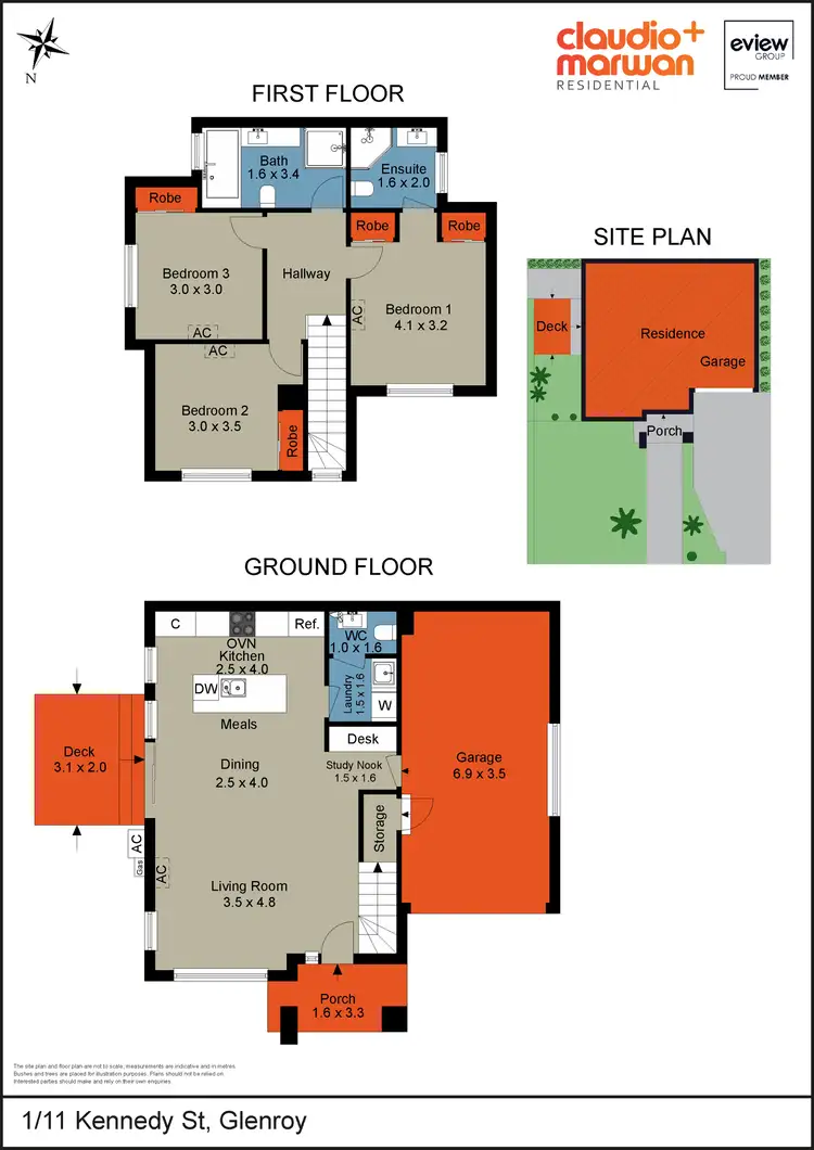 Floorplan of Homely townhouse listing, 1/11 Kennedy Street, Glenroy VIC 3046