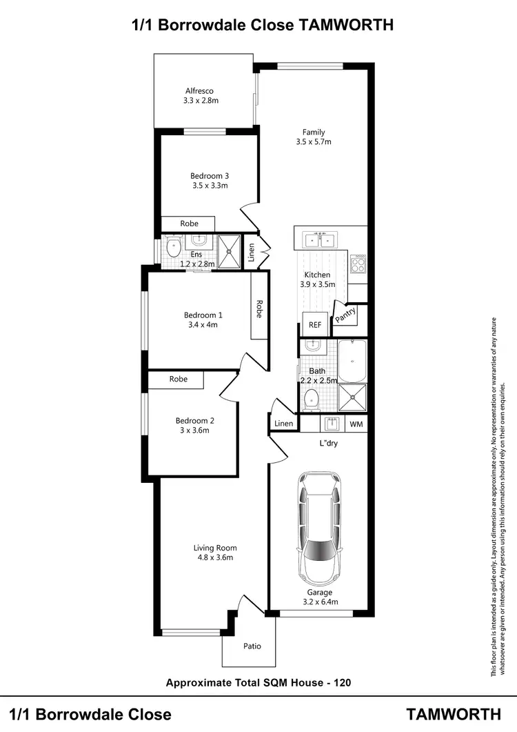 Floorplan of Homely townhouse listing, 1/1 Borrowdale Close, Tamworth NSW 2340
