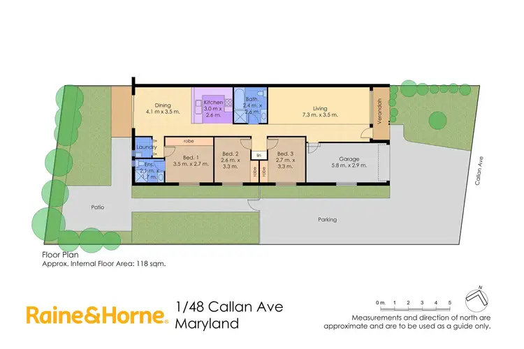 Floorplan of Homely semi-detached listing, 1/48 Callan Avenue, Maryland NSW 2287