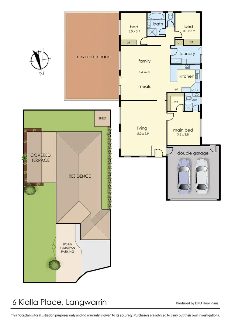 Floorplan of Homely house listing, 6 Kialla Place, Langwarrin VIC 3910