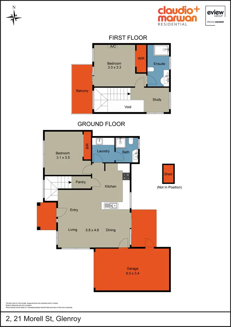 Floorplan of Homely townhouse listing, 2/21 Morell Street, Glenroy VIC 3046