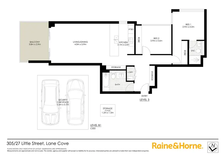 Floorplan of Homely apartment listing, 305C/27-43 Little Street, Lane Cove NSW 2066