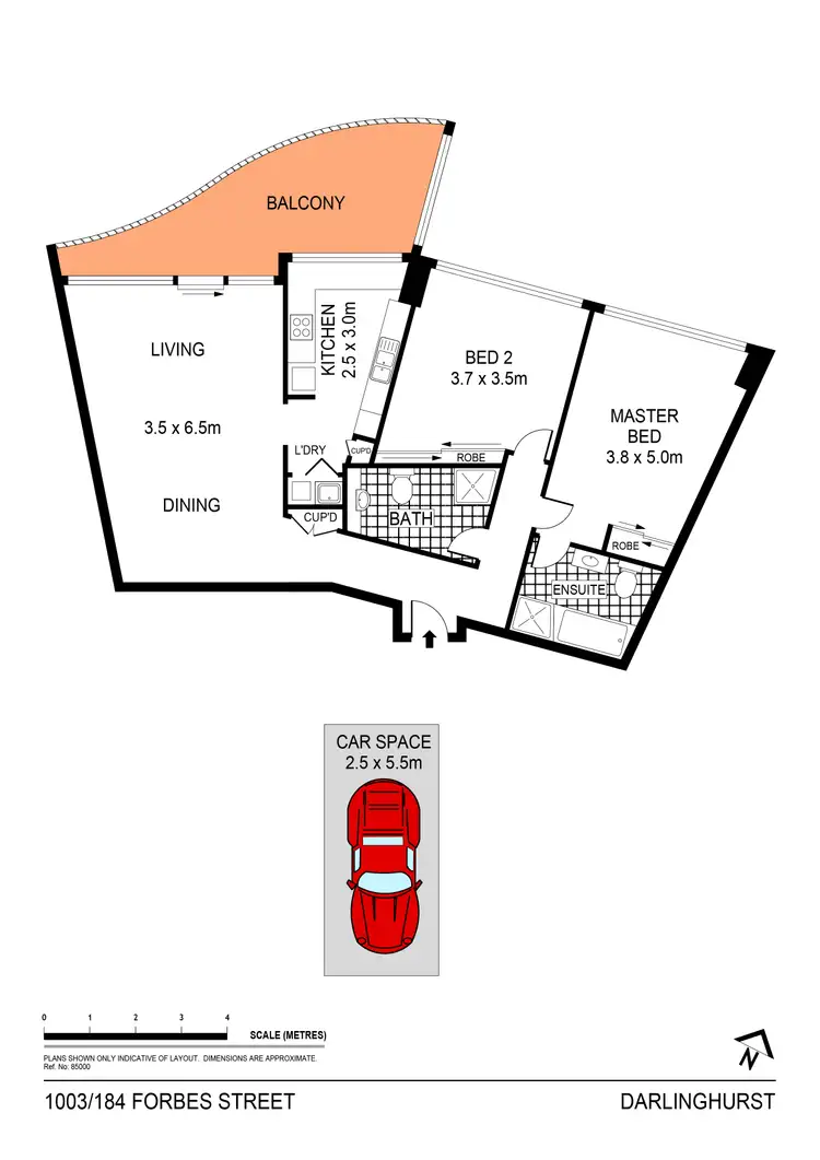Floorplan of Homely apartment listing, 1003/184 Forbes Street, Darlinghurst NSW 2010