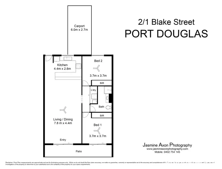 Floorplan of Homely unit listing, 2/1 Blake Street (CASCADES), Port Douglas QLD 4877