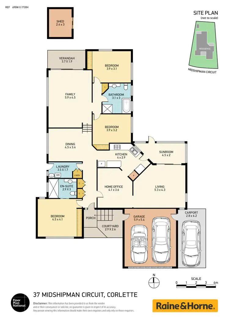 Floorplan of Homely house listing, 37 Midshipman Circuit, Corlette NSW 2315
