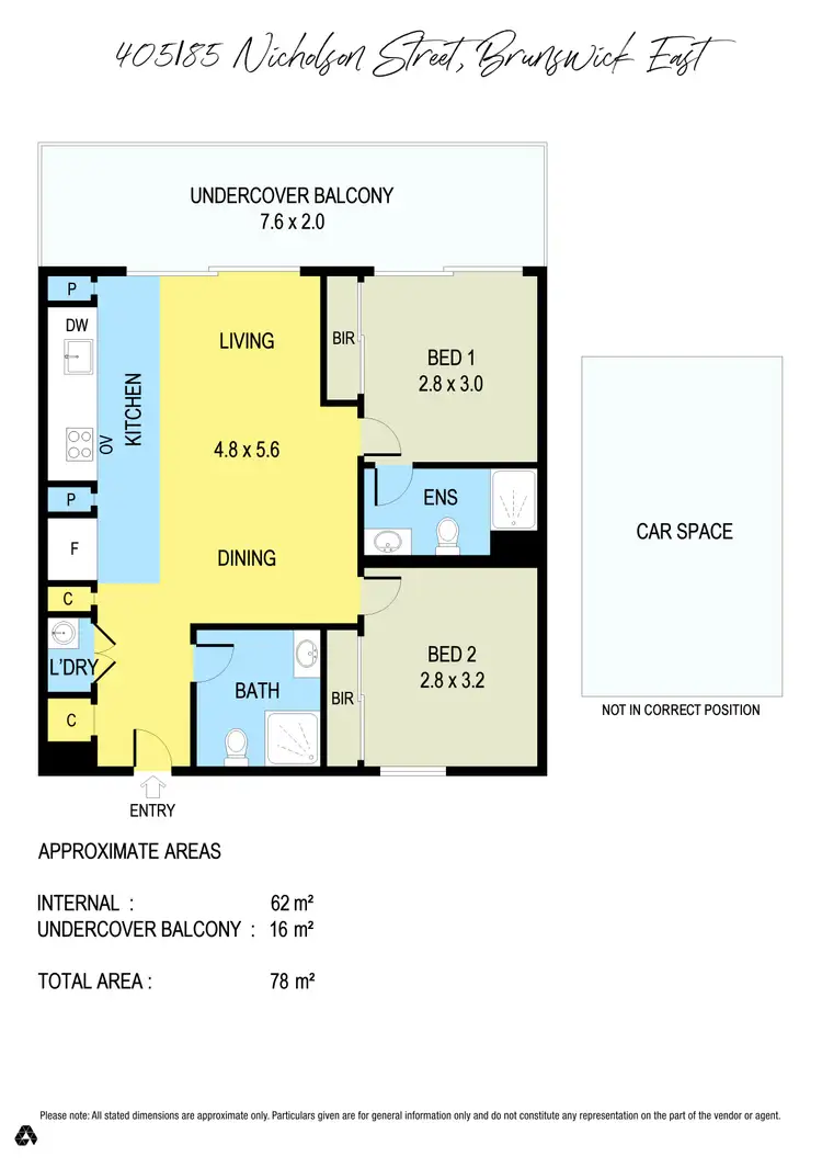 Floorplan of Homely apartment listing, 405/85 Nicholson Street, Brunswick East VIC 3057