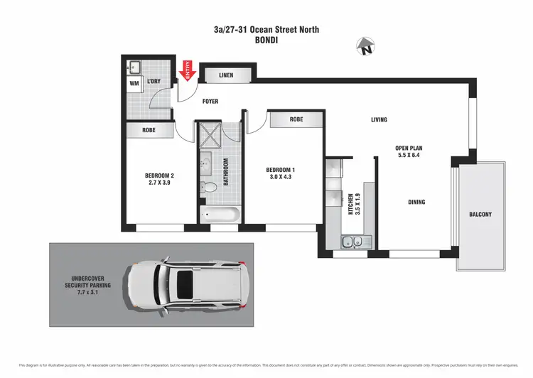 Floorplan of Homely apartment listing, 3A/27-31 Ocean Street North, Bondi NSW 2026