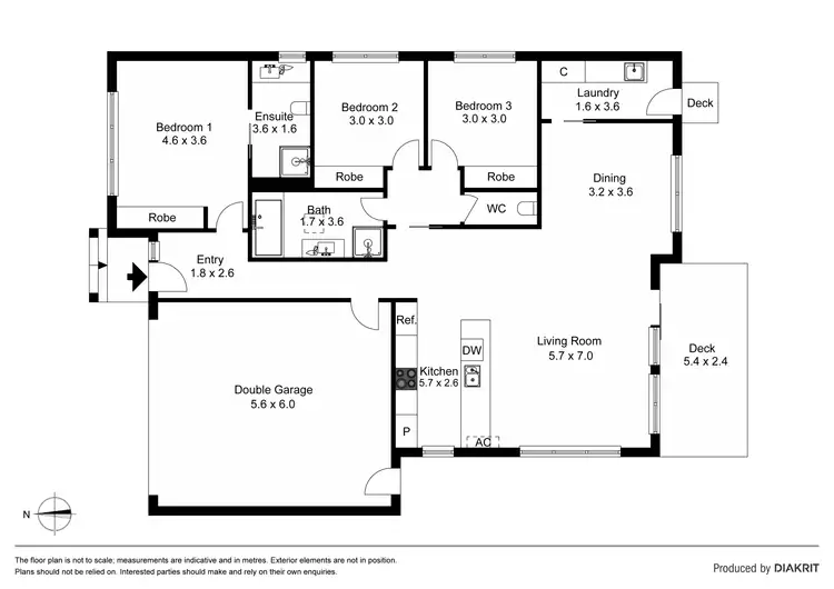 Floorplan of Homely unit listing, 3 Blackwood Place, Rosebud VIC 3939