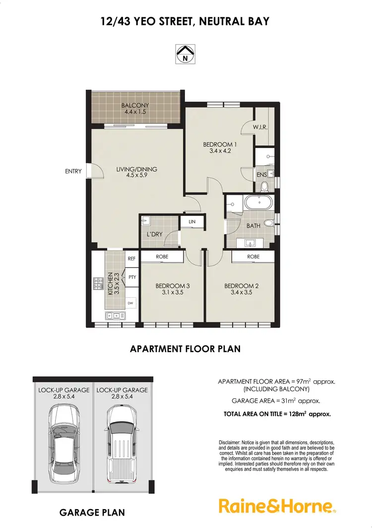 Floorplan of Homely apartment listing, 12/43 Yeo Street, Neutral Bay NSW 2089