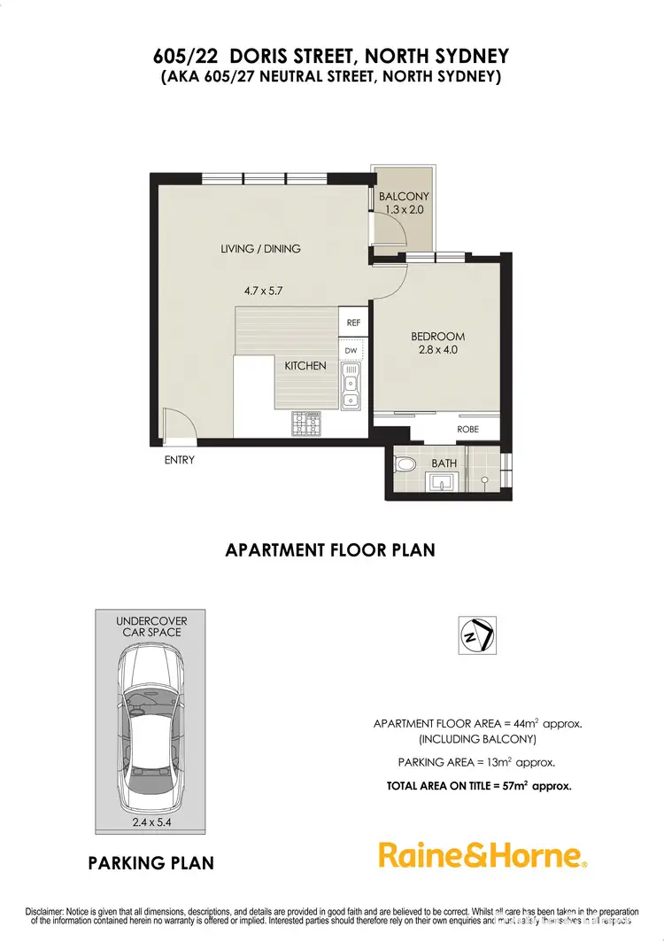 Floorplan of Homely apartment listing, 605/22 Doris Street, North Sydney NSW 2060