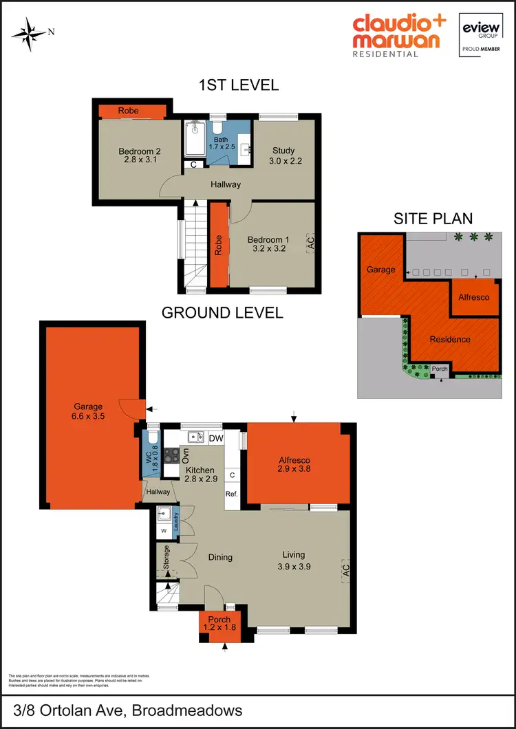 Floorplan of Homely townhouse listing, 3/8 Ortolan Avenue, Broadmeadows VIC 3047